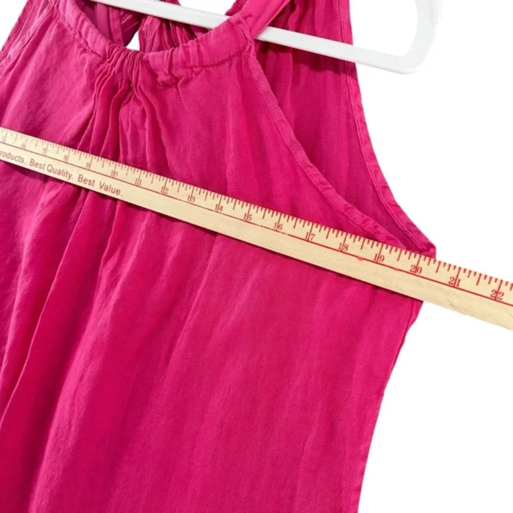 Bellambia Linen Trapeze Dress Pink Back Tie Womens Size Large Swim Cover Beach‎